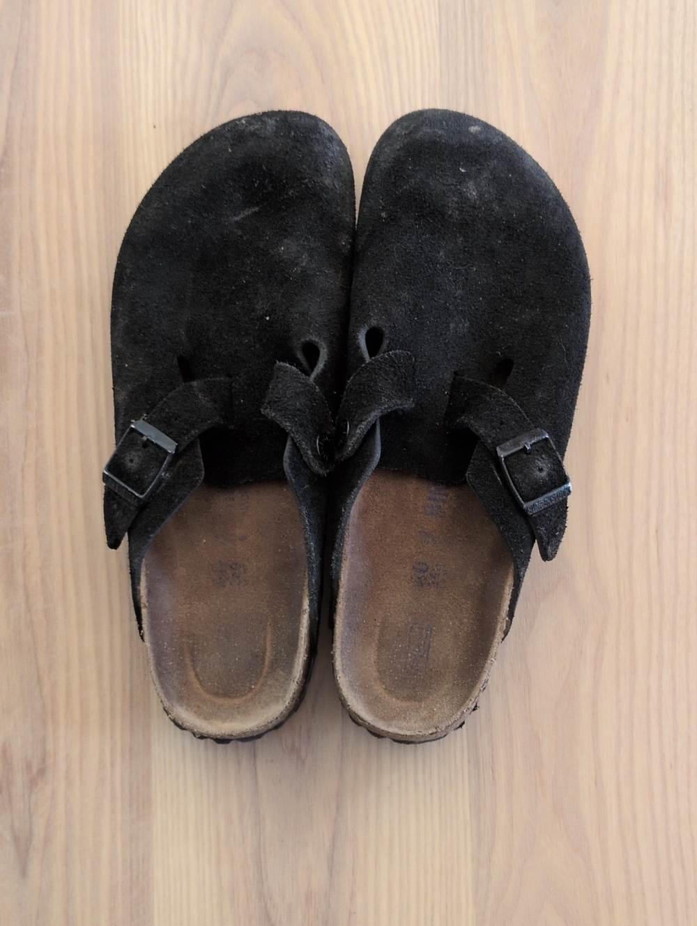 Birkenstock Boston Clogs Black Suede